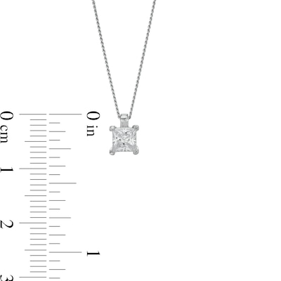 CT. Certified Princess-Cut Diamond Solitaire Pendant in 14K White Gold (J/I3