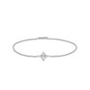 Thumbnail Image 0 of Unstoppable Love™ Diamond Accent Tilted Square Frame Anklet in Sterling Silver - 9.0"