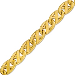 Men's 7.4mm Fancy Link Chain Bracelet in Solid 10K Gold - 8.5&quot;