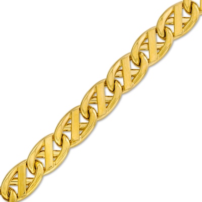 Men's 7.4mm Fancy Link Chain Bracelet in Solid 10K Gold - 8.5"