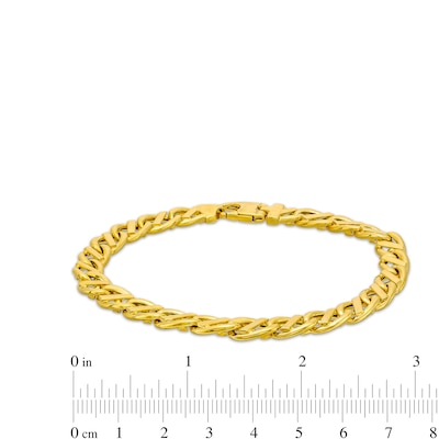 Men's 7.4mm Fancy Link Chain Bracelet in Solid 10K Gold - 8.5"