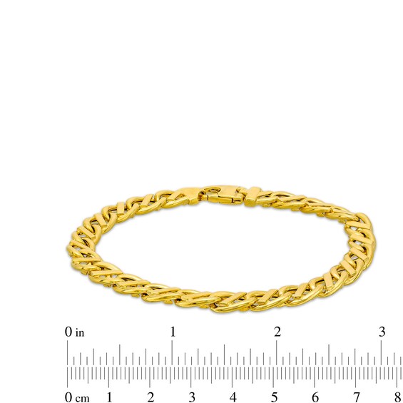 Men's 7.4mm Fancy Link Chain Bracelet in Solid 10K Gold - 8.5"