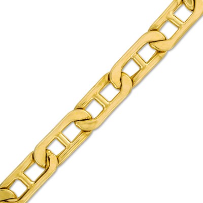 Men's 7.0mm Mariner Link Chain Bracelet in Hollow 10K Gold - 8.5"