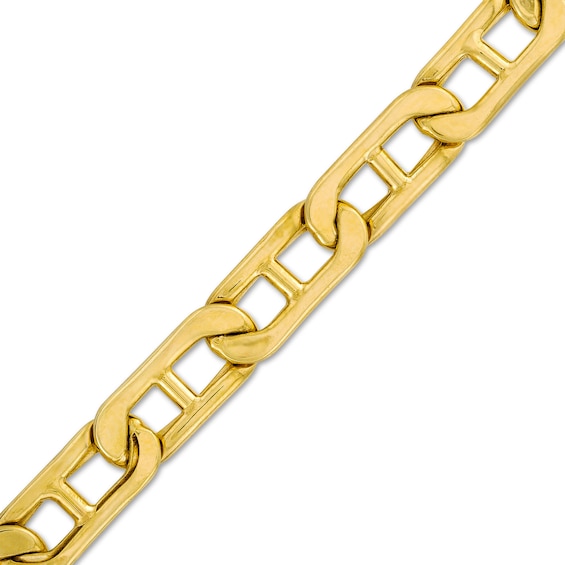 Men's 7.0mm Mariner Link Chain Bracelet in Hollow 10K Gold - 8.5"