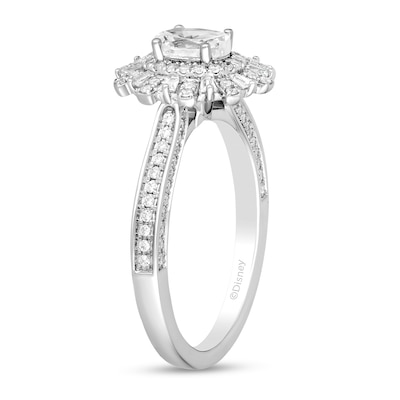 Enchanted Disney Wish 0.95 CT. T.W. Oval Diamond Frame Engagement Ring in 14K White Gold (I/I1)