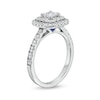 Vera Wang Love Collection 1.18 CT. T.W. Princess-Cut Diamond Cushion Frame Engagement Ring in 14K White Gold (I/SI2)