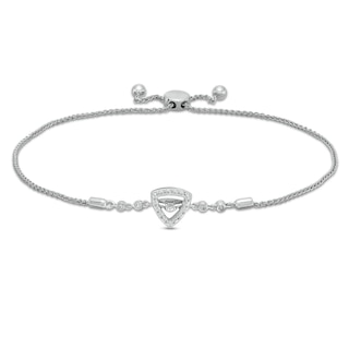 Unstoppable Love™ Diamond Accent Triangle Frame Bolo Bracelet in Sterling Silver - 9.5"