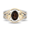 Thumbnail Image 3 of Disney Treasures The Lion King Smoky Quartz and 0.085 CT. T.W. Diamond Simba Symbol Ring in Sterling Silver and 10K Gold