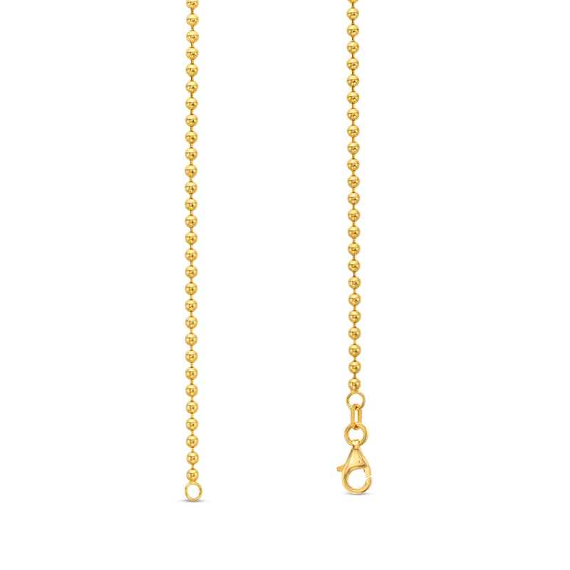 2.0mm Bead Chain with Heart Dangle Bracelet in 10K Gold - 7.5"|Peoples Jewellers