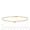 Thumbnail Image 3 of 2.0mm Bead Chain with Heart Dangle Bracelet in 10K Gold - 7.5"