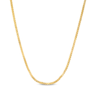 2.0mm Serpentine Chain Necklace in Solid 10K Gold - 18"