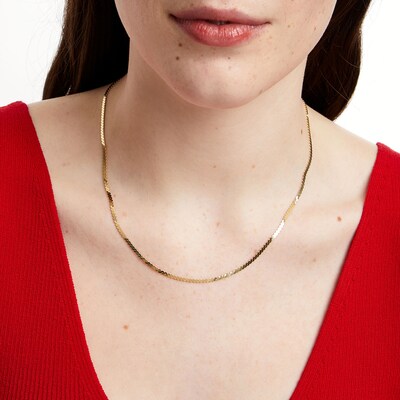 2.0mm Serpentine Chain Necklace in Solid 10K Gold - 18"