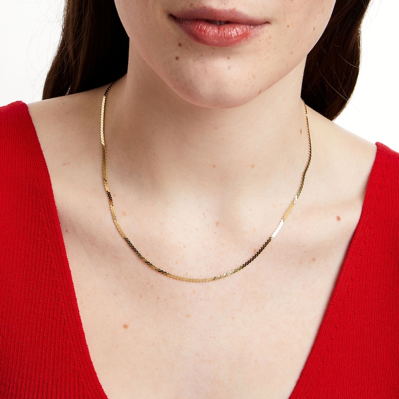 2.0mm Serpentine Chain Necklace in Solid 10K Gold - 18"|Peoples Jewellers