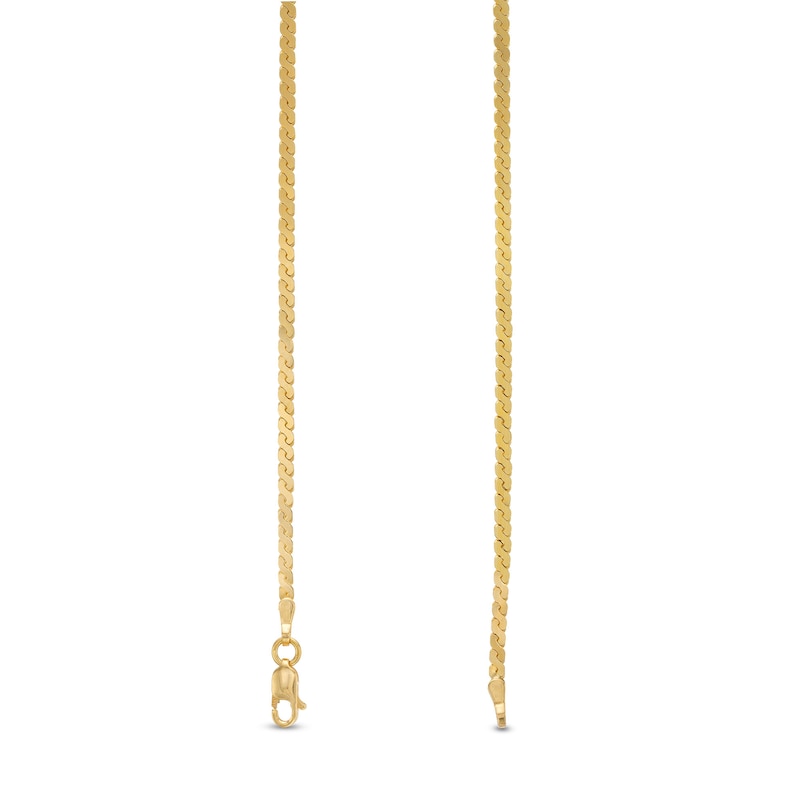 2.0mm Serpentine Chain Necklace in Solid 10K Gold - 18"