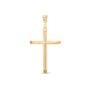 Thumbnail Image 0 of 53.0mm Modern Cross Necklace Charm in Hollow 10K Gold