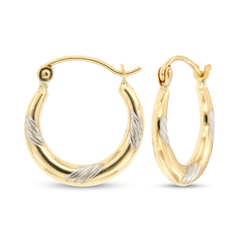 15.0mm Slash Tube Hoop Earrings in 14K Gold|Peoples Jewellers