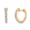 Men's 0.04 CT. T.W. Baguette-Cut Diamond Huggie Hoop Earrings in 10K Gold