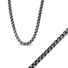 Men's Box Chain Bracelet and Necklace Set in Stainless Steel with Black Ion-Plate