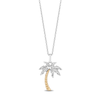 Thumbnail Image 1 of Disney Treasures Lilo & Stitch 0.04 CT. T.W. Palm Tree Pendant in Sterling Silver and 10K Gold