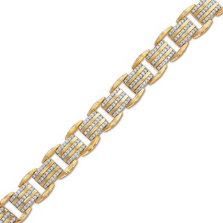 Men's 1.95 CT. T.W. Diamond Multi-Row Link Bracelet in 10K Gold - 8.5"