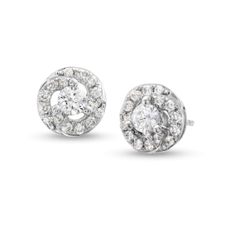 0.40 CT. T.W. Diamond Swirl Frame Stud Earrings in 10K White Gold