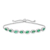 Thumbnail Image 0 of Marquise Lab-Created Emerald and Lab-Created White Sapphire Bolo Bracelet in Sterling Silver - 9.5"