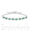 Thumbnail Image 2 of Marquise Lab-Created Emerald and Lab-Created White Sapphire Bolo Bracelet in Sterling Silver - 9.5"