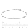 0.08 CT. T.W. Pear-Shaped Multi-Diamond Teardrop Station Anklet in Sterling Silver