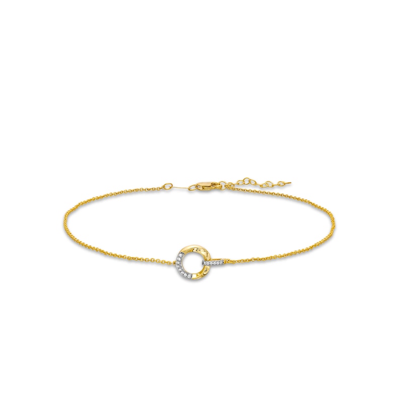 Diamond Accent Circle Anklet in 10K Gold|Peoples Jewellers