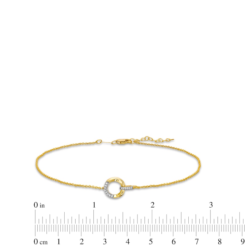 Diamond Accent Circle Anklet in 10K Gold