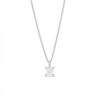 Trouvaille Collection CT. DeBeers®-Graded Princess-Cut Diamond Solitaire Pendant in 14K White Gold (F/I1