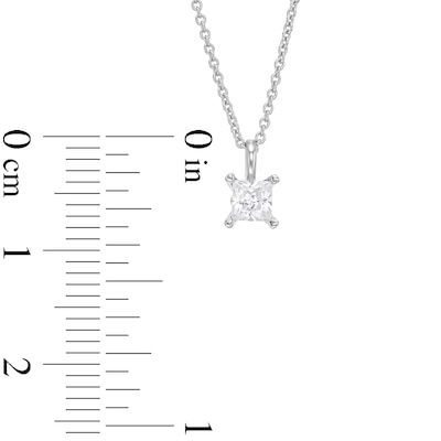 Trouvaille Collection CT. DeBeers®-Graded Princess-Cut Diamond Solitaire Pendant in 14K White Gold (F/I1