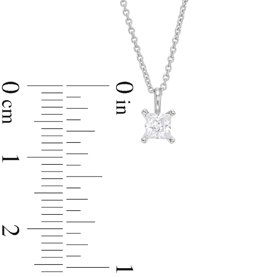 Trouvaille Collection CT. DeBeers®-Graded Princess-Cut Diamond Solitaire Pendant in 14K White Gold (F/I1