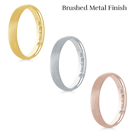 Men's Engravable 4.0mm Band in 10K Gold (1 Line