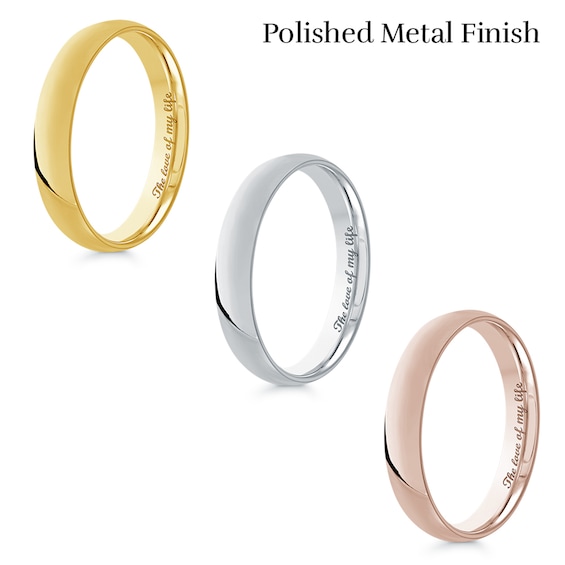 Men's Engravable 4.0mm Band in 10K Gold (1 Line