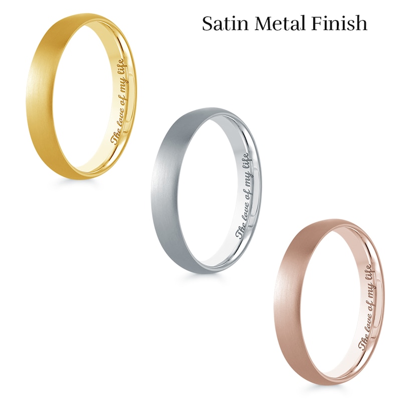 Men's Engravable 4.0mm Band in 10K Gold (1 Line)|Peoples Jewellers