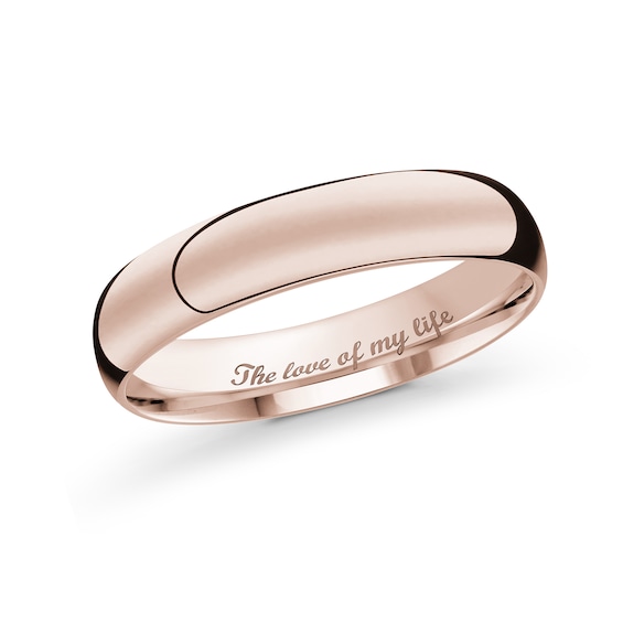 Men's Engravable 4.0mm Band in 10K Rose Gold (1 Line)