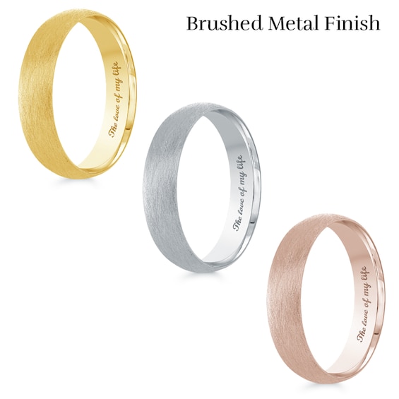 Men's Engravable 5.0mm Band in 10K Gold (1 Line