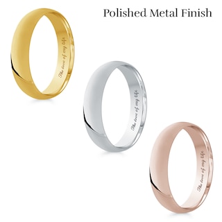 Men's Engravable 5.0mm Band in 10K Gold (1 Line