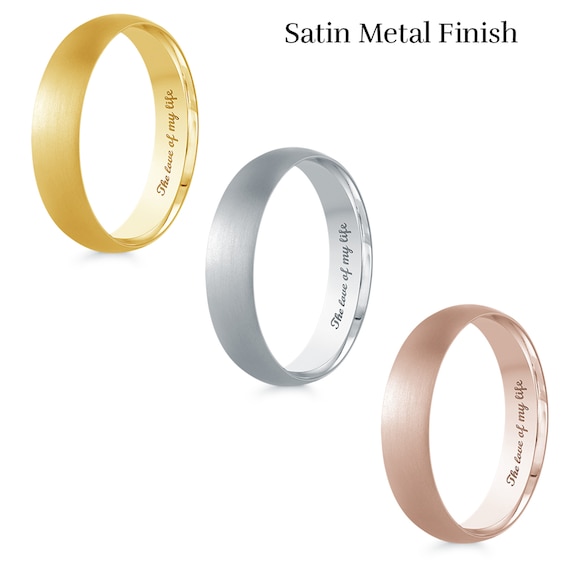 Men's Engravable 5.0mm Band in 10K Gold (1 Line