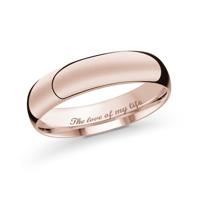 Men's Engravable 5.0mm Band in 10K Rose Gold (1 Line)