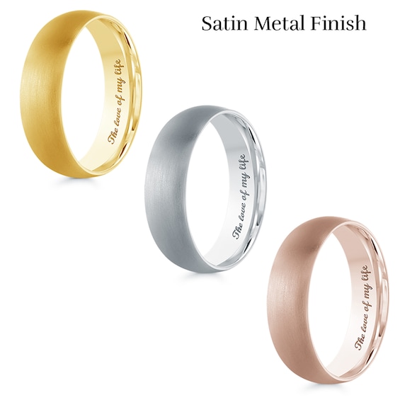 Men's Engravable 6.0mm Band in 10K Gold (1 Line