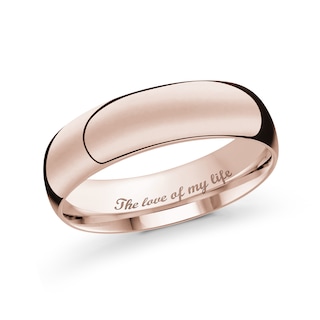 Men's Engravable 6.0mm Band in 10K Rose Gold (1 Line)