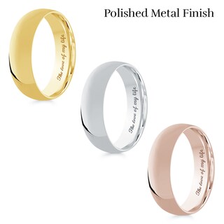 Men's Engravable 6.0mm Band in 10K Rose Gold (1 Line)