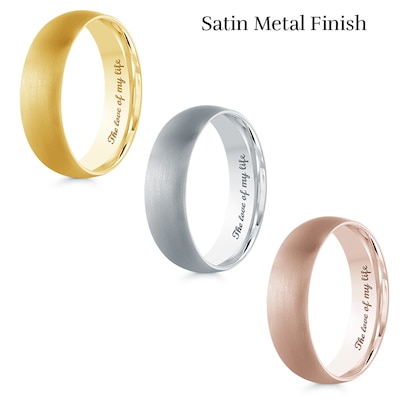 Men's Engravable 6.0mm Band in 10K Rose Gold (1 Line)