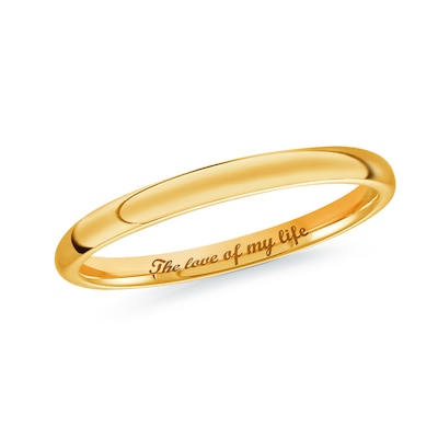 Engravable 2.0mm Band in 10K Gold (1 Line)