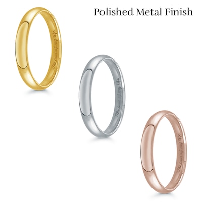 Men's Engravable 3.0mm Band in 10K Gold (1 Line