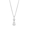 Thumbnail Image 0 of Trouvaille Collection 0.40 CT. T.W. DeBeers®-Graded Pear and Round-Cut Diamond Pendant in 14K White Gold (F/I1)