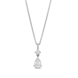 Trouvaille Collection 0.40 CT. T.W. DeBeers®-Graded Pear and Round-Cut Diamond Pendant in 14K White Gold (F/I1)