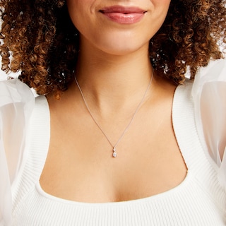 Trouvaille Collection 0.40 CT. T.W. DeBeers®-Graded Pear and Round-Cut Diamond Pendant in 14K White Gold (F/I1)